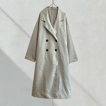 2777 트렌치코트 아우터 L 레이스 이소재 벨트 포함 베이지