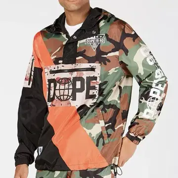 DOPE 카모 패턴 풀오버 나일론 자켓