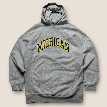 90s 스티브&배리 미시간 대학교 자수 로고 후드티 그레이