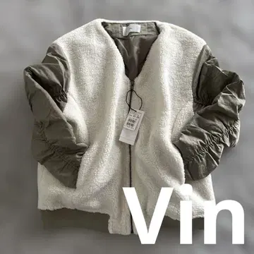새상품! vin 플리스 자켓 보아 자켓 아이보리/올리브