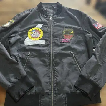 MILITARY 밀리터리 MA-1 플라이트 자켓 패치 블랙 M사이즈