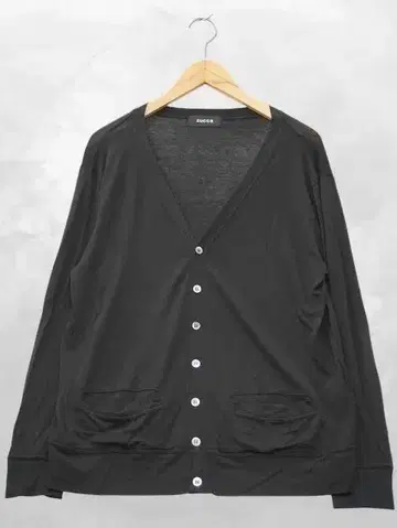 주카 zucca V넥 긴팔 포켓 하이 게이지 니트 가디건 M