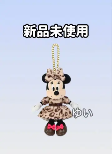 미니 레오파드 무늬 인형 배지 베이지