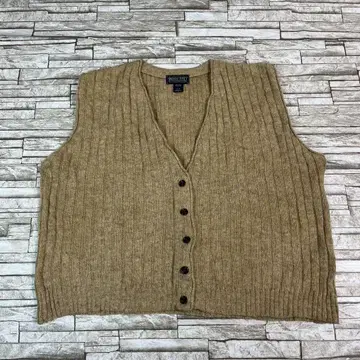 90s 랜즈 엔드 울 베스트 스웨터 빈티지 베이지
