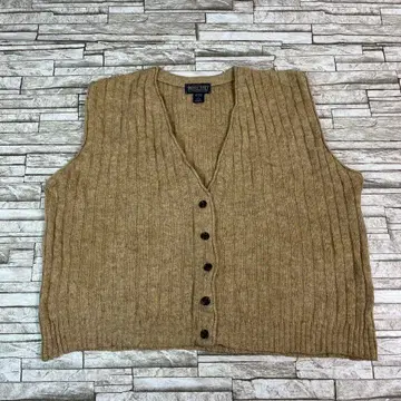 90s 랜즈 엔드 울 베스트 스웨터 빈티지 베이지
