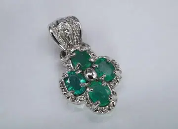 다이아몬드 에메랄드 SILVER 실버 펜던트 탑 목걸이