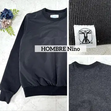 HOMBRE Nino 온브레니뇨 크루넥 풀오버 이소재 블랙