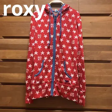 ROXY 빨간색 지퍼 후드티 록시 헤이세이 갸루 별 래쉬가드