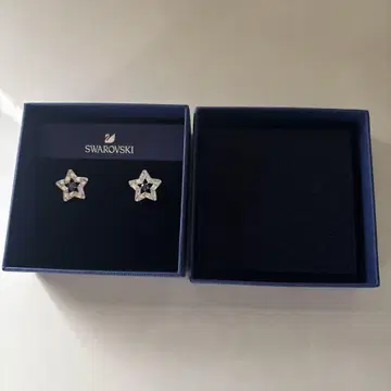 Swarovski 별 모양 귀걸이 실버/블루