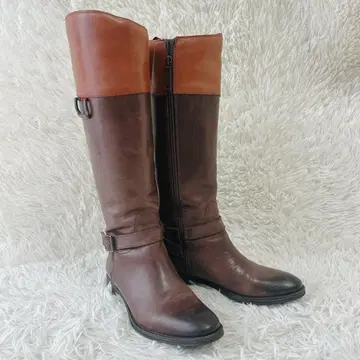 TOMMY HILFIGER 자키 부츠 사이드 지퍼 브라운 23cm
