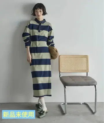 The Yon/ 와이드 보더 라거 셔츠 라이크 원피스