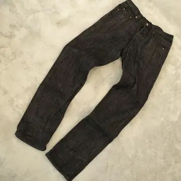 HUF 스트레이트 데님 팬츠 블랙 버튼 플라이 청바지