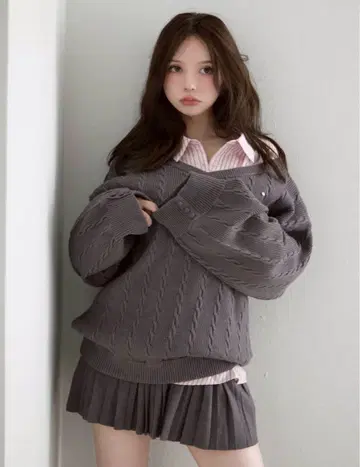 andmary Agatha blouse set up / gray