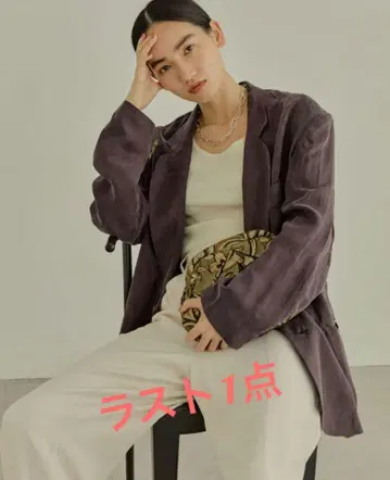 퍼플 오버 사이즈 테일러드 자켓 빈티지 새틴 [봄~가을]
