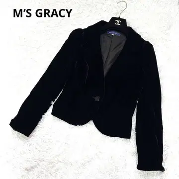 [ 새상품급 ] M'S GRACY 벨벳 자켓 벨로아 비쥬 버튼