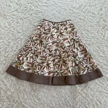 자유구 온워드 카시야마 보태니컬 무늬 플레어 스커트 플리츠 스커트