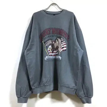 새상품 쭈리 피그먼트 이글 빅 맨투맨 긴팔 남성용 그레이 L