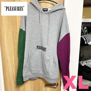 [ PLEASURES ] 새상품급 멀티 컬러 후드티 XL 그레이