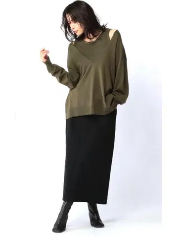 (K09538) 밴야드 스톰 컷 롱 스커트 타이트 스커트 0