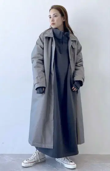 택 포함 새상품 MODE NORM CORE 스탠 칼라 맥시 코트 니코앤드