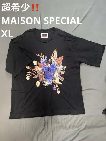 MAISON SPECIAL 플라워 자수 프라임 오버 T셔츠 블랙