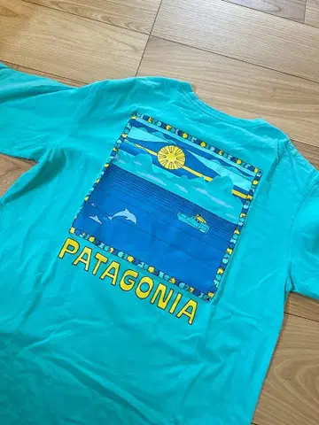 Patagonia 스카이블루 반팔 T셔츠