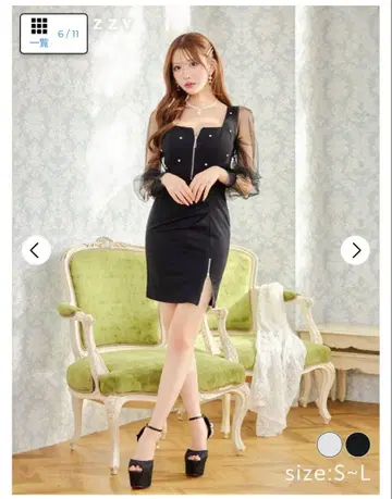 슬리브 포함 블랙 드레스 L 사이즈