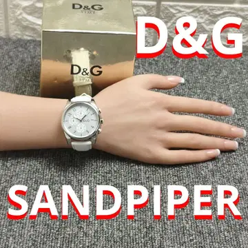 작동품 D&G 손목시계 크로노그래프 화이트 남성용 여성용