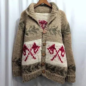 캐나다제 울 니트 코위찬 스웨터 M 상당 남성용 코위찬 니트