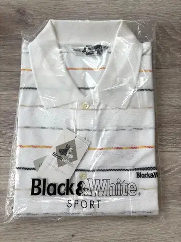 Black&White 피케 셔츠 스트라이프 반팔 미사용 새상품