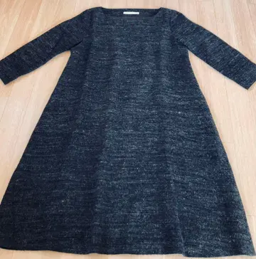 evam eva 에붐에바 울 x 알파카 x 린넨 풀오버 원피스