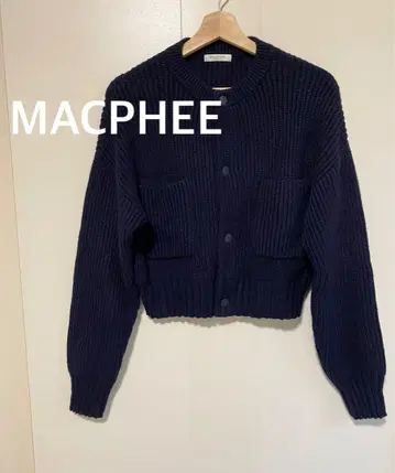 MACPHEE 맥피 네이비 리브 긴팔 가디건 S
