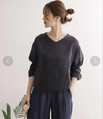 DOORS 어반 리서치 도어스 린넨 백 턱 풀오버 네이비