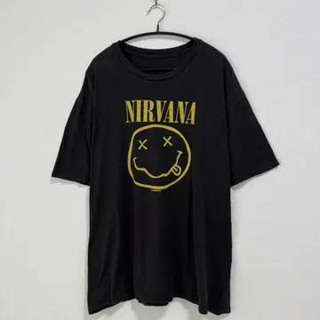 NIRVANA / 닐바나 스마일 로고 밴드 T셔츠 블랙 XL
