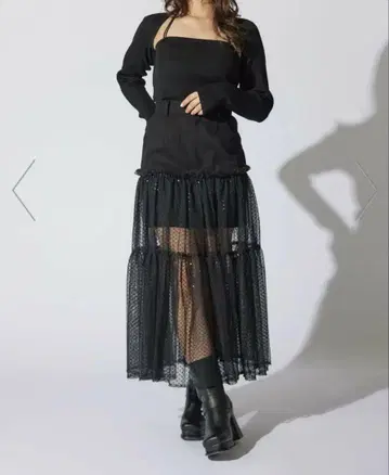 rienda 시어 콤비 플레어 저스트 허리 스커트