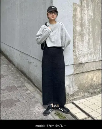 아웃락 숏 맨투맨 그레이 택 포함 새상품