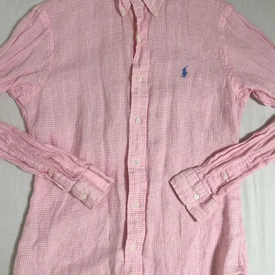 Authentic Polo Ralph Lauren Gingham Linen Long-Sleeve Shirt