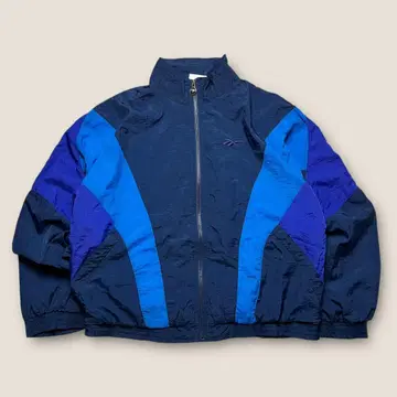 90s Reebok 나일론 자켓 네이비 자수 로고 빈티지