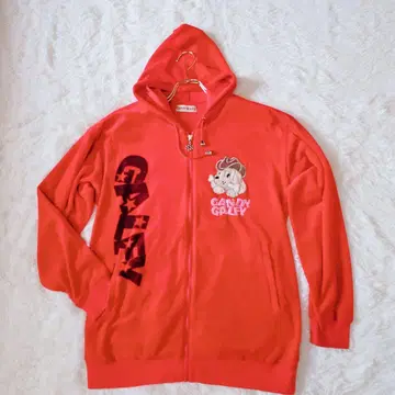 90s 갈피 GALFY 벨로아 후드티 빨간색 프리 캔디갈피