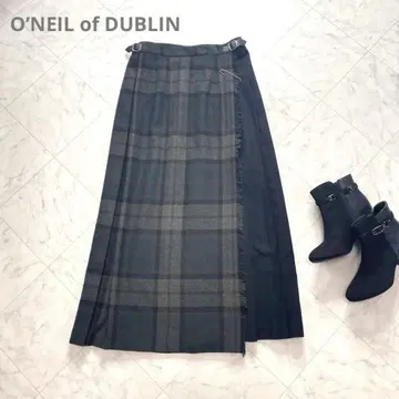 새상품급 오닐 오브 더블린 PLST 별주 플리츠 스커트 체크 롱 기장