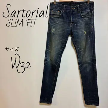 Sartorial SLIM FIT 청바지 W32 페인트 데미지 가공