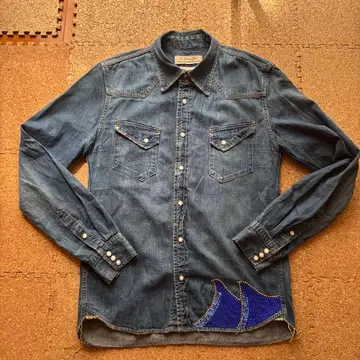 REMI RELIEF 레미 레리프 데님 웨스턴 셔츠 블루 L