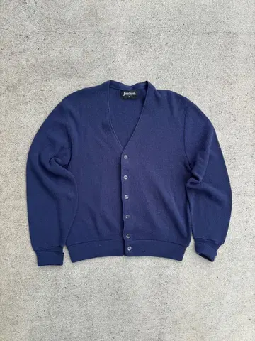 90s 얀센 아크릴 가디건 네이비