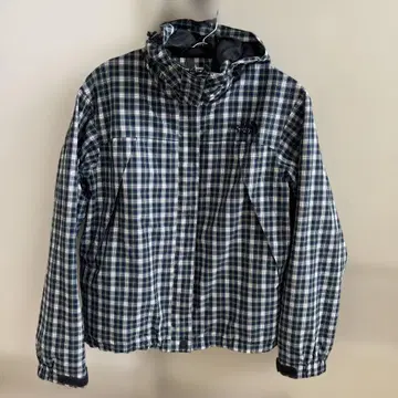 The North Face 체크 무늬 후드 부착 자켓