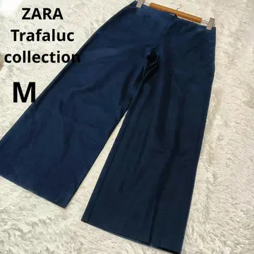ZARA TRF 캐주얼 팬츠 스트레이트 네이비 무지 면 /M