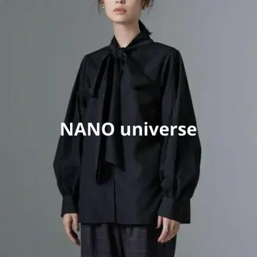 2024aw 나노 유니버스 보타이 블라우스 리본 셔츠 블랙