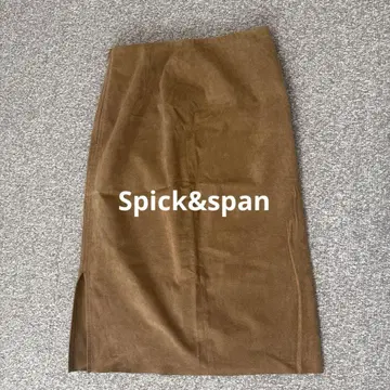 Spick & Span 브라운 타이트 스커트 코듀로이