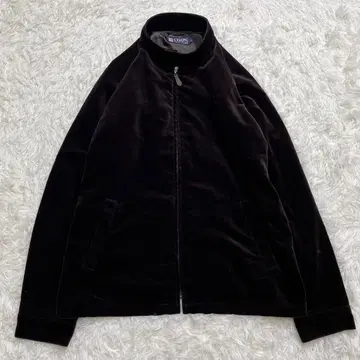 브라운 벨벳 집업 자켓 스탠드넥 L 사이즈