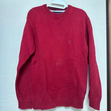 TOMMY HILFIGER 레드 크루넥 니트 M