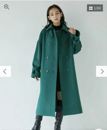 MURUA 더블 스텐카라 코트 그린 사이즈 2